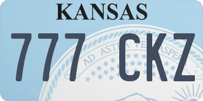KS license plate 777CKZ