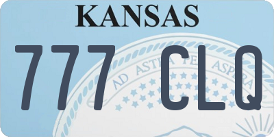KS license plate 777CLQ