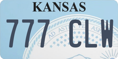 KS license plate 777CLW
