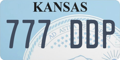 KS license plate 777DDP