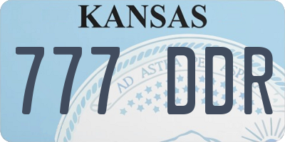KS license plate 777DDR
