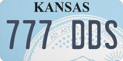 KS license plate 777DDS