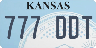 KS license plate 777DDT