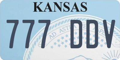 KS license plate 777DDV