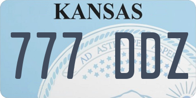 KS license plate 777DDZ