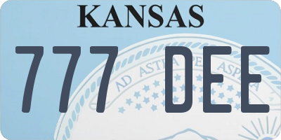 KS license plate 777DEE