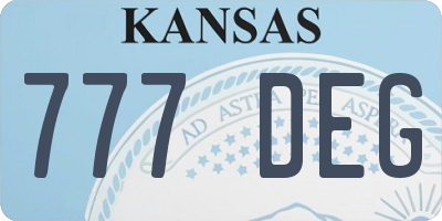 KS license plate 777DEG