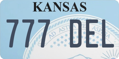 KS license plate 777DEL