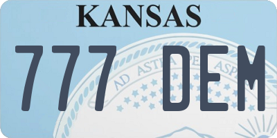 KS license plate 777DEM