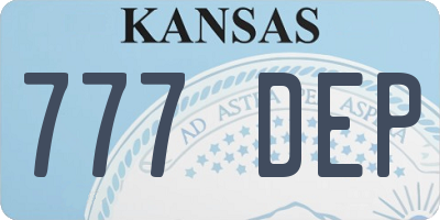 KS license plate 777DEP