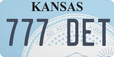 KS license plate 777DET