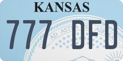 KS license plate 777DFD