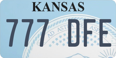 KS license plate 777DFE