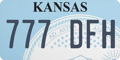 KS license plate 777DFH