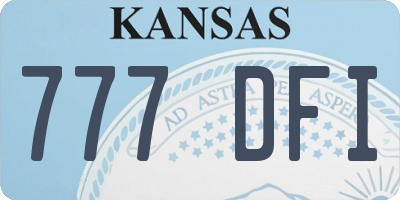 KS license plate 777DFI