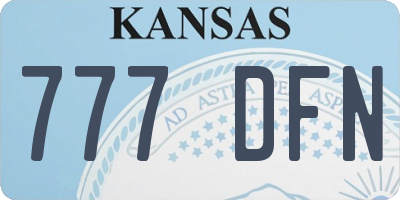 KS license plate 777DFN