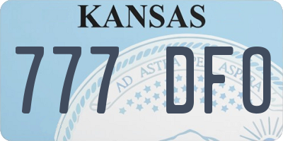KS license plate 777DFO
