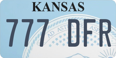 KS license plate 777DFR