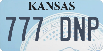 KS license plate 777DNP
