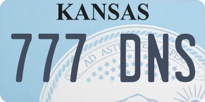 KS license plate 777DNS