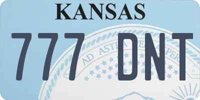 KS license plate 777DNT