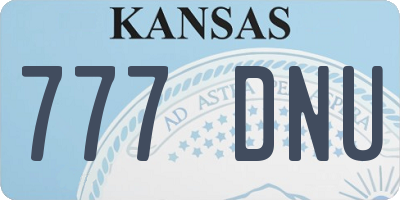 KS license plate 777DNU