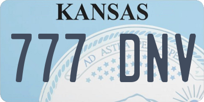 KS license plate 777DNV