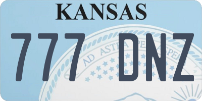 KS license plate 777DNZ