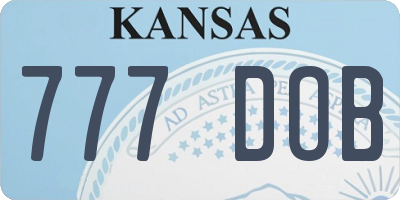 KS license plate 777DOB