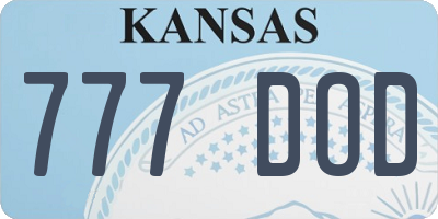 KS license plate 777DOD