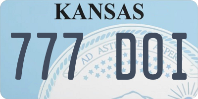 KS license plate 777DOI