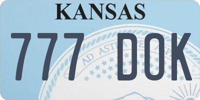 KS license plate 777DOK