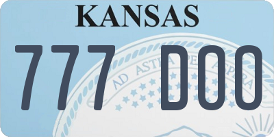 KS license plate 777DOO