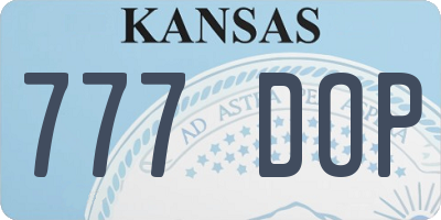 KS license plate 777DOP
