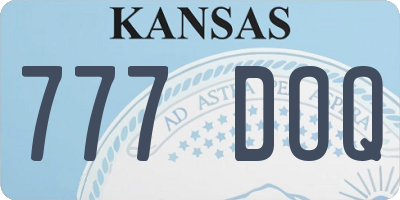KS license plate 777DOQ