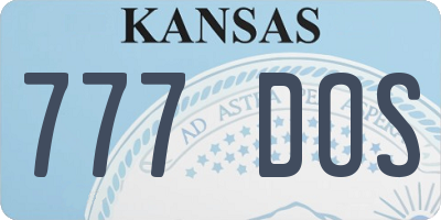 KS license plate 777DOS