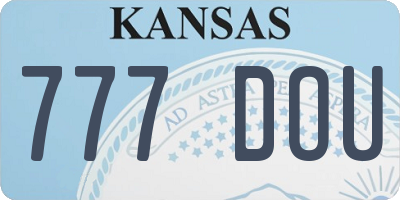KS license plate 777DOU