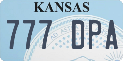 KS license plate 777DPA