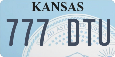 KS license plate 777DTU