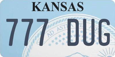 KS license plate 777DUG