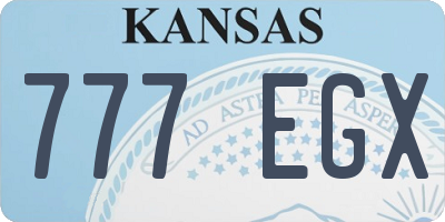 KS license plate 777EGX