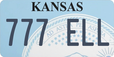 KS license plate 777ELL