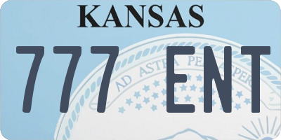KS license plate 777ENT