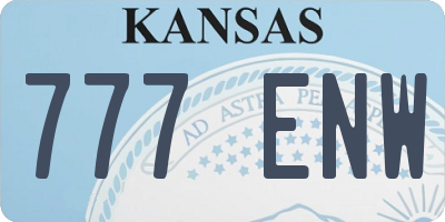 KS license plate 777ENW