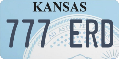 KS license plate 777ERD