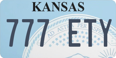 KS license plate 777ETY
