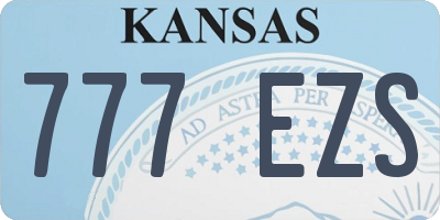 KS license plate 777EZS