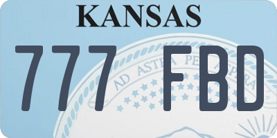 KS license plate 777FBD