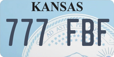 KS license plate 777FBF