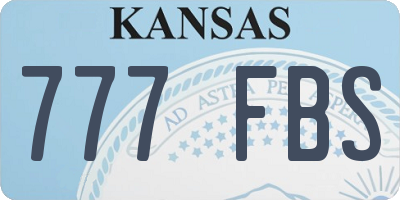 KS license plate 777FBS